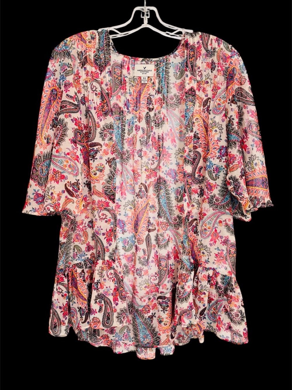 American Eagle Outfitters Boho Paisley Kimono XS EUC